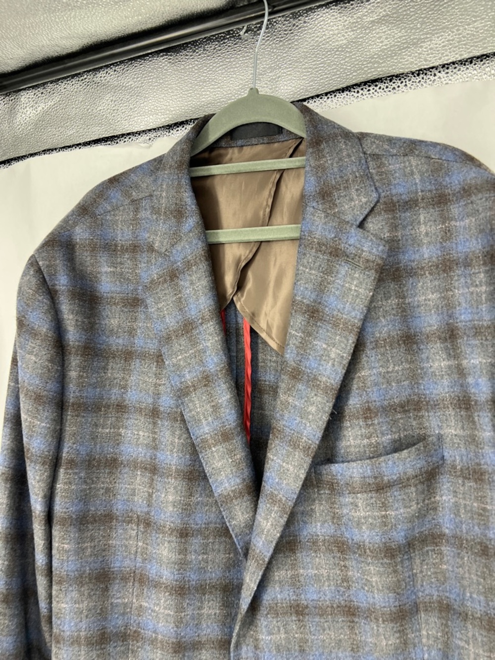 Reds 1865 Blue and Gray Plaid Sport Coat - Two-Button Notch Lapel - Picture 5 of 10